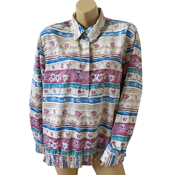 ALFRED DUNNER Womens Plus Size 20W Vintage Long Sleeve Collared Popover Shirt - Picture 1 of 8